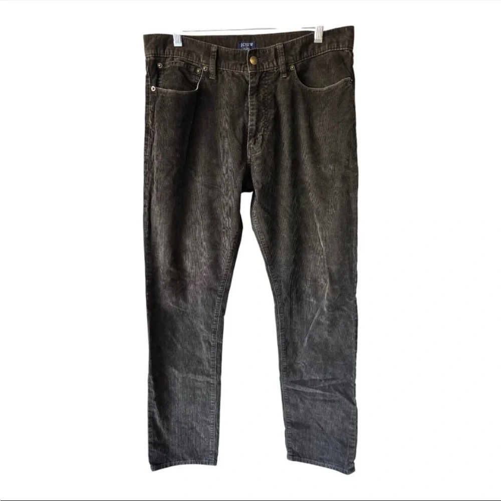 J.Crew Men's Corduroy Pants 32x32 Green Straight Leg Flex Retro